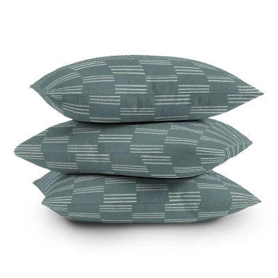 Little Arrow Design Co. Ella Tripe Stripe Outdoor Throw Pillow Teal - Deny Designs 4 Little Arrow Design Co. Ella Tripe Stripe Outdoor Throw Pillow Teal - Deny Designs - Image 2