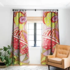 Rosie Brown Swirls 84" X 50" Single Panel Blackout Window Curtain - Deny Designs -Deny Designs GUEST 0185723e a204 49e1 8429 65953050d18f