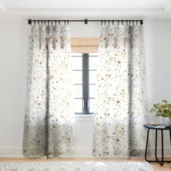Nature Magick Metallic Gold Terrazzo Sparkle Single Panel Sheer Window Curtain - Deny Designs -Deny Designs GUEST 0453ac65 f722 4626 9a35 3c9ead6f4673