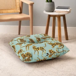 Cat Coquillette Tiger Collection Mint Orange Square Floor Pillow - Deny Desings -Deny Designs GUEST 05d9dc2b 67d3 4988 bb6e 0f10fa87abc2