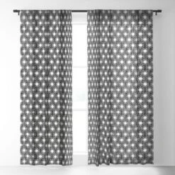 Schatzi Brown Mila Sun Black Single Panel Sheer Window Curtain - Deny Designs