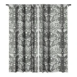 Emanuela Carratoni Ultimate Gray Damask 64" X 50" Single Panel Room Darkening Window Curtain - Deny Designs -Deny Designs GUEST 08aadb45 d312 46e0 a1d2 f96540ec7119