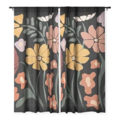 Miho TROPICAL Floral Night Single Panel Sheer Window Curtain - Deny Designs -Deny Designs GUEST 092f9cff a797 4787 a769 a805c6a84b89