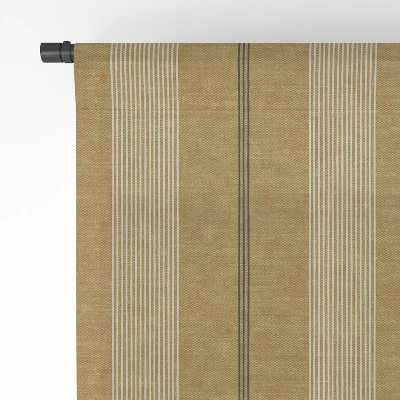 Little Arrow Design Co Ivy Stripes Mustard Single Panel Sheer Window Curtain - Deny Designs 5 Little Arrow Design Co Ivy Stripes Mustard Single Panel Sheer Window Curtain - Deny Designs - Image 3