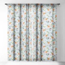Ninola Design Citrus Fruits Summer Blue 84" X 50" Single Panel Sheer Window Curtain - Deny Designs -Deny Designs GUEST 0a24672f acdf 47ef 8f9e 3c7ee110c7d7