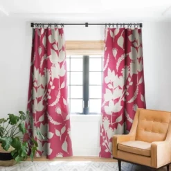 Viviana Gonzalez Floral Magenta Vibes 84" X 50" Single Panel Blackout Window Curtain - Deny Designs -Deny Designs GUEST 0bbb6b45 b57c 4677 94dd 11a5527b7188