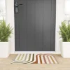 Colour Poems Bold Curvature Stripes I Looped Vinyl Welcome Mat - Society6