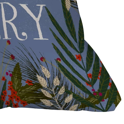 16"x16" Joy Laforme Christmas 'Merry Merry' Wreath Square Throw Pillow Beige - Deny Designs 4 16"x16" Joy Laforme Christmas 'Merry Merry' Wreath Square Throw Pillow Beige - Deny Designs - Image 2