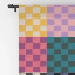 Schatzi Brown Alice Check Multi 84" X 50" Single Panel Blackout Window Curtain - Deny Designs -Deny Designs GUEST 0fe0bc9a 4b6a 4a8d aae1 896350a3c4c3