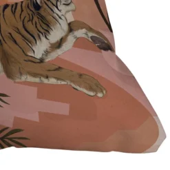 Laura Graves Easy Tiger Square Throw Pillow Pink - Deny Designs -Deny Designs GUEST 1056a020 8524 435f 8a63 df7bb608b7e8