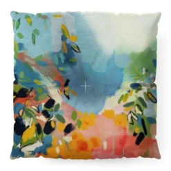 Lunetricotee Garden With Sea View And Olive Tree Square Floor Pillow - Deny Desings