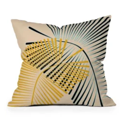 Mirimo Two Palm Leaves Outdoor Throw Pillow Yellow/Cream - Deny Designs -Deny Designs GUEST 195af302 7a07 404d acf8 ac85a19e9444
