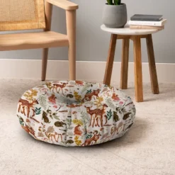 Marta Barragan Camarasa Fawns In The Autumn Forest Round Floor Pillow - Deny Desings -Deny Designs GUEST 19db165a b093 4812 a9a9 140d685ca7f4