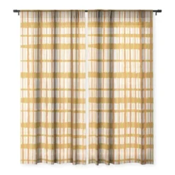 Kierkegaard Design Studio Hygge Retro Stripe Painted Plaid Single Panel Sheer Window Curtain - Deny Designs -Deny Designs GUEST 1afd4ee1 583a 460a abb4 6bf203e594fc