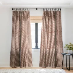 Little Arrow Design Co Organic Chevron On Brandywine Single Panel Sheer Window Curtain - Deny Designs -Deny Designs GUEST 1b6bb244 ad06 459e a731 1611dcbbce08