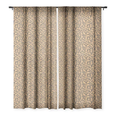 Little Arrow Design Co Cosmo Tile Stone Single Panel Sheer Window Curtain - Deny Designs 4 Little Arrow Design Co Cosmo Tile Stone Single Panel Sheer Window Curtain - Deny Designs - Image 2