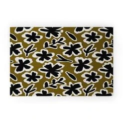 Alisa Galitsyna Florals On Olive Background Welcome Mat - Society6 -Deny Designs GUEST 1be143c4 e767 4042 93da d5955216bfa2