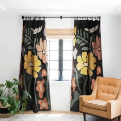 Miho TROPICAL Floral Night 84" X 50" Single Panel Blackout Window Curtain - Deny Designs -Deny Designs GUEST 1c9b1762 0427 42da 9e50 ef320a7a9a2b