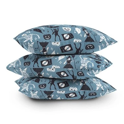 16"x16" Julia Madoka Halloween Night Fever Square Throw Pillow Blue - Deny Designs 5 16"x16" Julia Madoka Halloween Night Fever Square Throw Pillow Blue - Deny Designs - Image 3