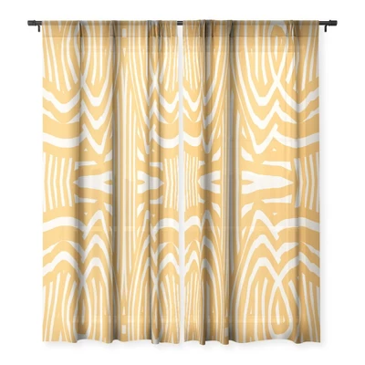 Little Dean Yellow Mustard Boho Stripe Single Panel Sheer Window Curtain - Deny Designs 4 Little Dean Yellow Mustard Boho Stripe Single Panel Sheer Window Curtain - Deny Designs - Image 2
