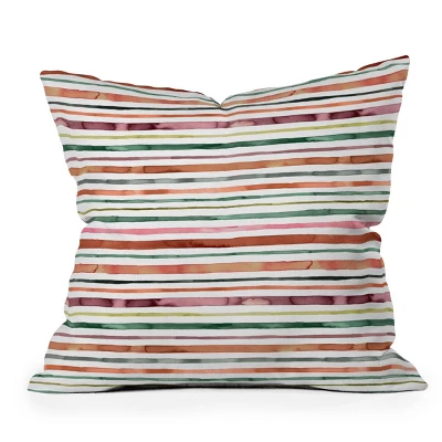 Ninola Design Moroccan Tropic Stripes Outdoor Throw Pillow Green/Pink - Deny Designs 5 Ninola Design Moroccan Tropic Stripes Outdoor Throw Pillow Green/Pink - Deny Designs - Image 3