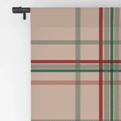 Emanuela Carratoni Tartan Theme On Pink 50" X 96" Single Panel Room Darkening Window Curtain - Deny Designs -Deny Designs GUEST 284b9ace 077d 4350 a21f 9c9ffd94822d