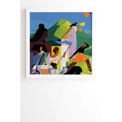 Sara Wong Women Empowering Women Framed Wall Canvas White/Blue - Deny Designs 6 Sara Wong Women Empowering Women Framed Wall Canvas White/Blue - Deny Designs - Image 4