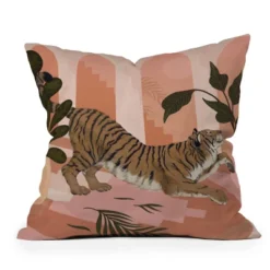 Laura Graves Easy Tiger Square Throw Pillow Pink - Deny Designs -Deny Designs GUEST 2df2acae 268c 47e2 bb83 feb216db1506