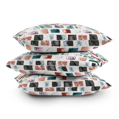 16"x16" Ninola Design Mineral Color Block Rustic Square Throw Pillow Blue - Deny Designs 5 16"x16" Ninola Design Mineral Color Block Rustic Square Throw Pillow Blue - Deny Designs - Image 3