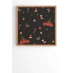 Hello Twiggs Ho Ho Ho Happy Holidays Bamboo Framed Wall Art - Deny Designs -Deny Designs GUEST 39ffaeb8 411d 4238 943e fc6e05813fd5