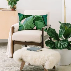 Gale Switzer Banana Leaf Grandeur Oblong Lumbar Throw Pillow Green - Deny Designs