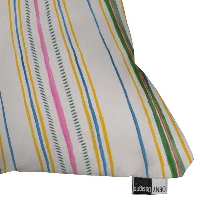 16"x16" Rachelle Roberts Ticker Striped Square Throw Pillow Beige - Deny Designs 4 16"x16" Rachelle Roberts Ticker Striped Square Throw Pillow Beige - Deny Designs - Image 2