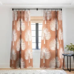CoastL Studio Wide Palm Terra Cotta Single Panel Sheer Window Curtain - Deny Designs -Deny Designs GUEST 3c624566 853b 49d6 88ea 0b9dee0230e0