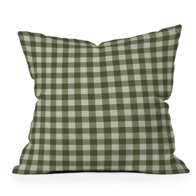 Colour Poems Gingham Pattern Moss Outdoor Throw Pillow Green - Deny Designs 5 Colour Poems Gingham Pattern Moss Outdoor Throw Pillow Green - Deny Designs - Image 3