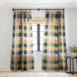 Miho Retro Color Illusion Single Panel Sheer Window Curtain - Deny Designs -Deny Designs GUEST 430ccca7 36e2 40e0 8c60 9718539dd503