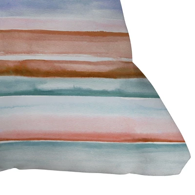 Ninola Design Relaxing Stripes Outdoor Throw Pillow Copper/Turquoise - Deny Designs 3 Ninola Design Relaxing Stripes Outdoor Throw Pillow Copper/Turquoise - Deny Designs