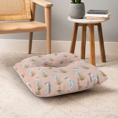 CoastL Studio Crane Peach Square Floor Pillow - Deny Desings 5 CoastL Studio Crane Peach Square Floor Pillow - Deny Desings - Image 3