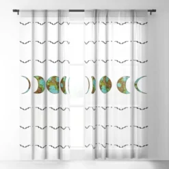 Allie Falcon Aztec Moon Single Panel Sheer Window Curtain - Deny Designs
