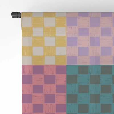 Schatzi Brown Alice Check Multi Single Panel Sheer Window Curtain - Deny Designs 5 Schatzi Brown Alice Check Multi Single Panel Sheer Window Curtain - Deny Designs - Image 3