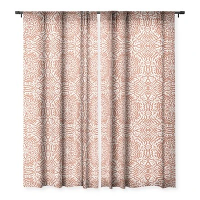Marta Barragan Camarasa Terracotta Strokes Pattern Single Panel Sheer Window Curtain - Deny Designs 4 Marta Barragan Camarasa Terracotta Strokes Pattern Single Panel Sheer Window Curtain - Deny Designs - Image 2