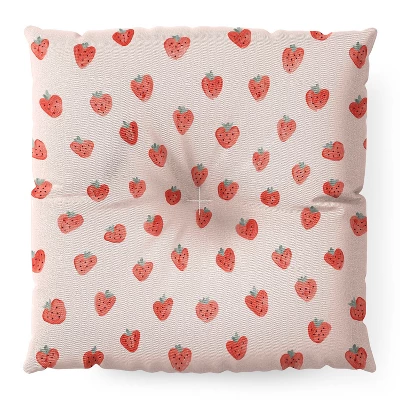 Emanuela Carratoni Strawberries On Pink Square Floor Pillow - Deny Desings 3 Emanuela Carratoni Strawberries On Pink Square Floor Pillow - Deny Desings