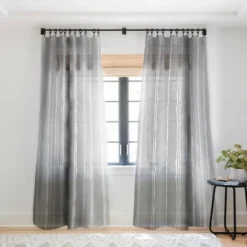 Holli Zollinger Linen Grey Stripe Single Panel Sheer Window Curtain - Deny Designs -Deny Designs GUEST 51bcfa9b f5fb 41dd 923a b45b30e20187