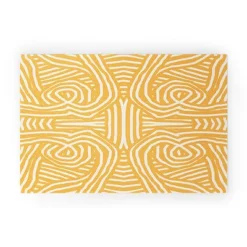 Little Dean Yellow Mustard Boho Stripe Looped Vinyl Welcome Mat - Society6 -Deny Designs GUEST 5365e4a5 4442 4222 86c1 6215fcb53d29