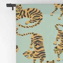 Cat Coquillette Tiger Collection Mint Orange 84" X 50" Single Panel Blackout Window Curtain - Deny Designs -Deny Designs GUEST 55c04fdd 59e6 4289 8e73 7df12cdea4b3