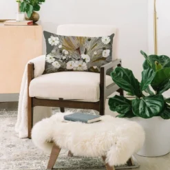 Iveta Abolina Aspen Sage Oblong Lumbar Throw Pillow Green - Deny Designs