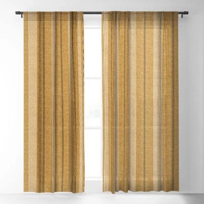 Little Arrow Design Co Ivy Stripes Mustard Single Panel Sheer Window Curtain - Deny Designs 3 Little Arrow Design Co Ivy Stripes Mustard Single Panel Sheer Window Curtain - Deny Designs