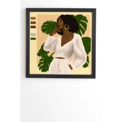 Nawaalillustrations Girl In White Framed Wall Art Black - Deny Designs -Deny Designs GUEST 607774c2 3ed9 4e2e 8d90 91fbd704d2e5