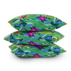 16"x16" SunLee Art Colorful Jungle Square Throw Pillow Green - Deny Designs -Deny Designs GUEST 60c37614 f798 4edc a7c5 cd8ffa634e23