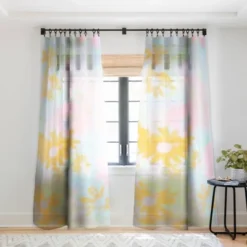SunshineCanteen Gentle Flowers Single Panel Sheer Window Curtain - Deny Designs -Deny Designs GUEST 6160e040 a172 4489 a706 6b0aeaf1188c