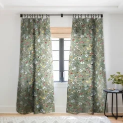 Ninola Design Wild Nature Countryside Green Single Panel Sheer Window Curtain - Deny Designs -Deny Designs GUEST 6217d5ca 824f 479e ad66 d28c1da8b464